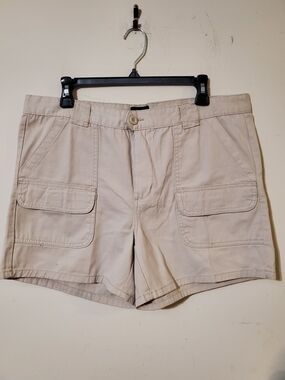 90s Y2k Utility Pocket Cargo Shorts in Beige Khaki